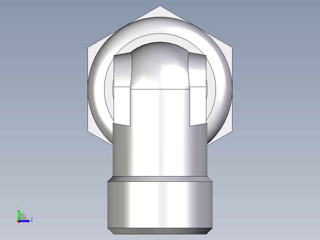 卡套式工业通用硬管接头EO_Bulkhead_elbow_WSV10LOMD71左视图