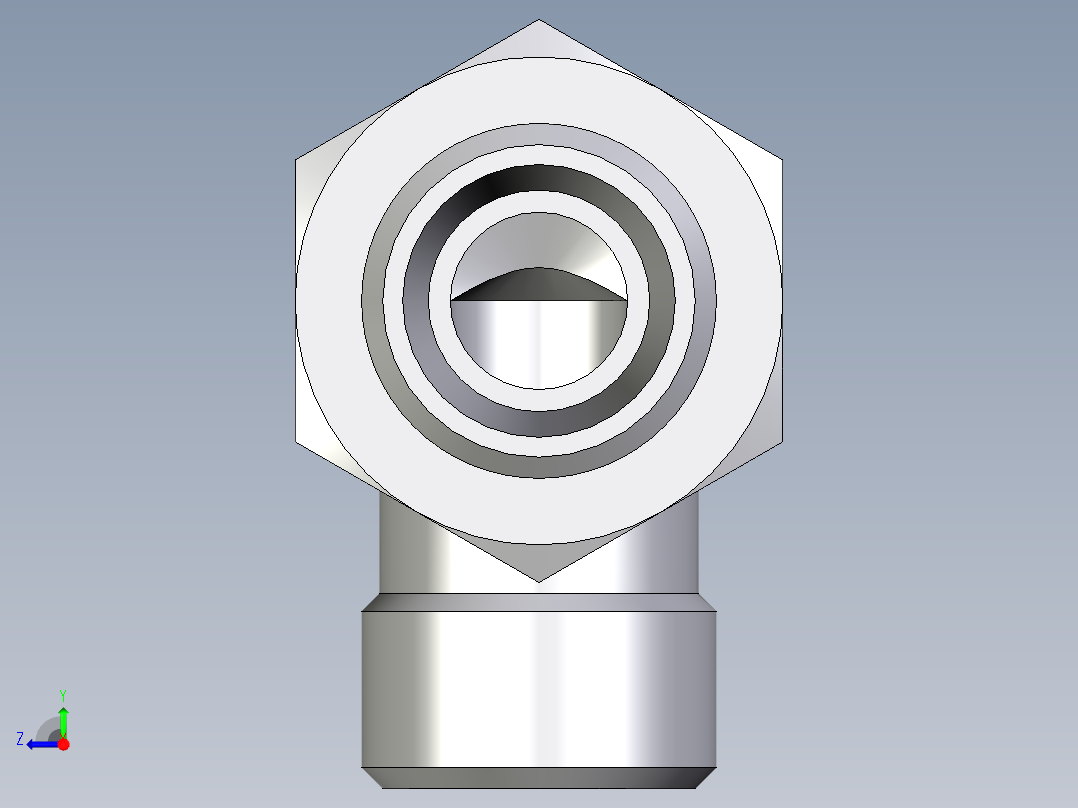 卡套式工业通用硬管接头EO_Bulkhead_elbow_WSV10LOMD71右视图