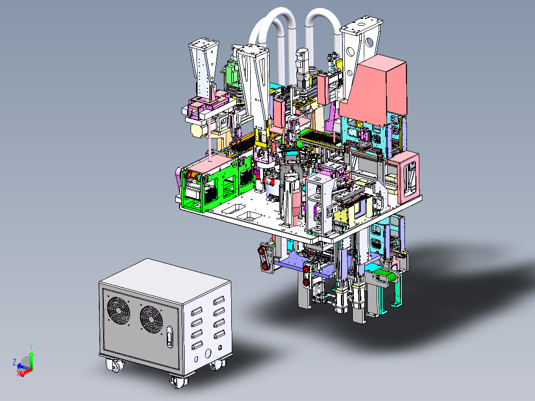 钣金设备机架主视图