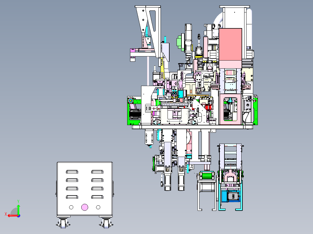 钣金设备机架后视图