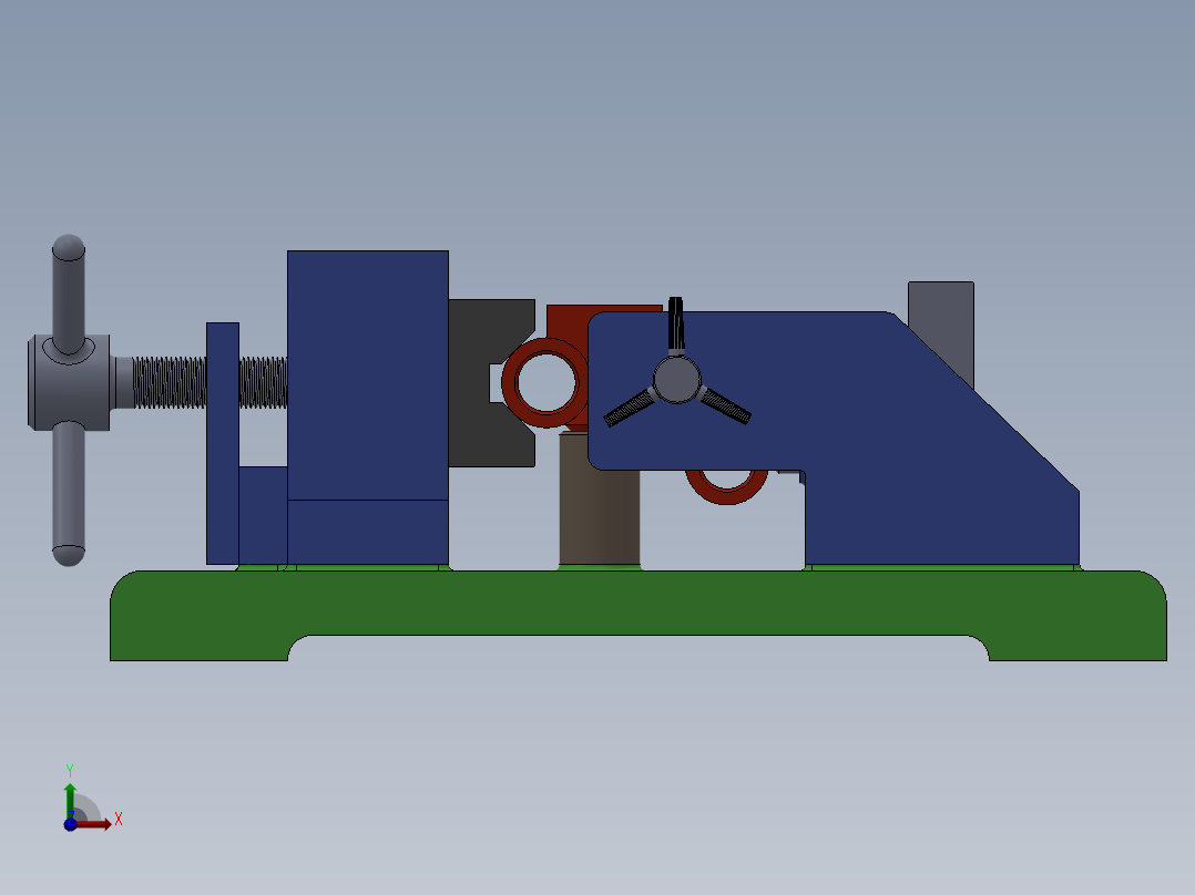 气门摇臂轴支座加工工艺及铣下底面夹具设计【含三维SolidWorks和UG】【原创】前视图
