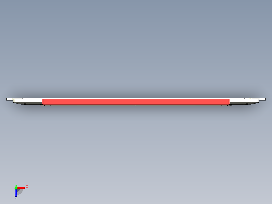 全铣件笔记本D壳铣脚垫槽加转轴缺口带程序模型俯视图