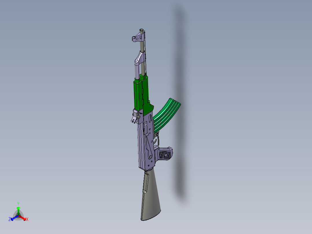 AK47自动步枪正等轴测图