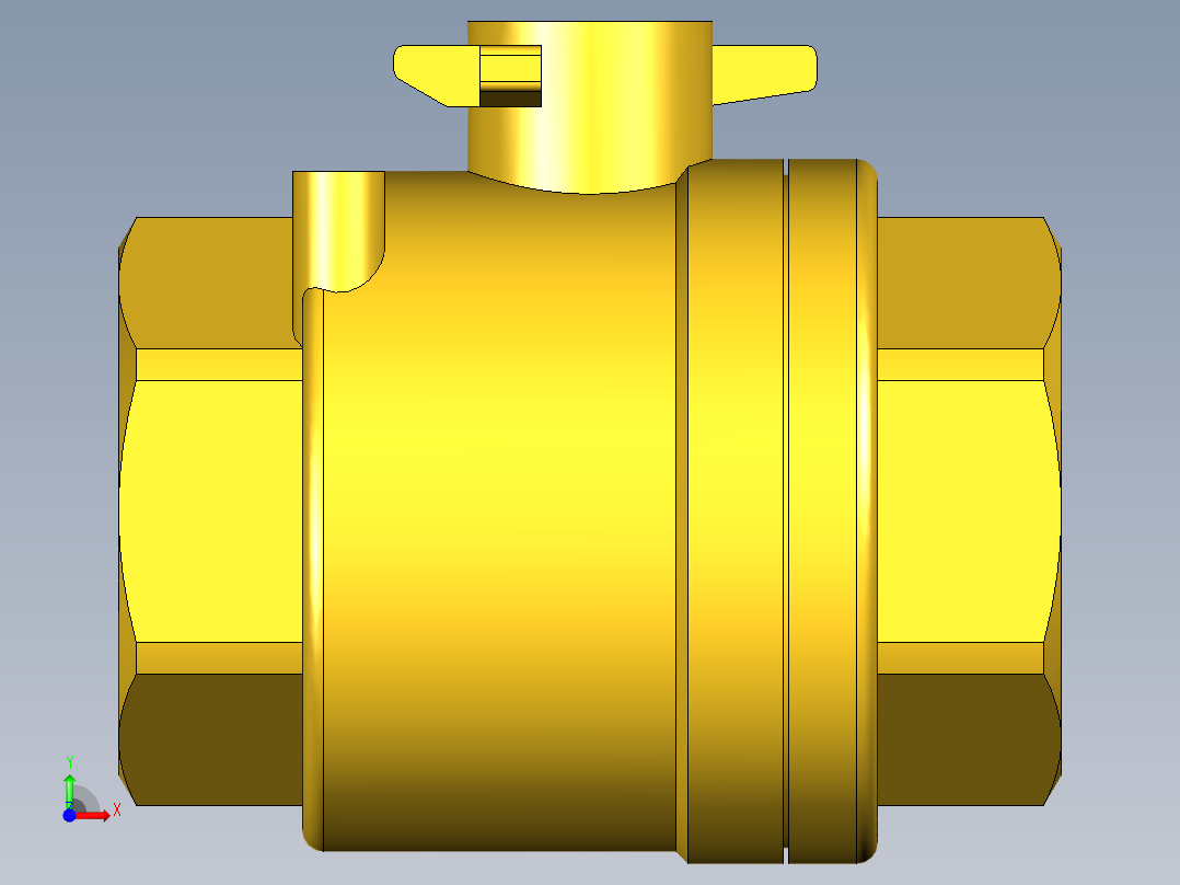 管道手动球阀-水管开关阀-手动阀门395_05_E_1_body前视图