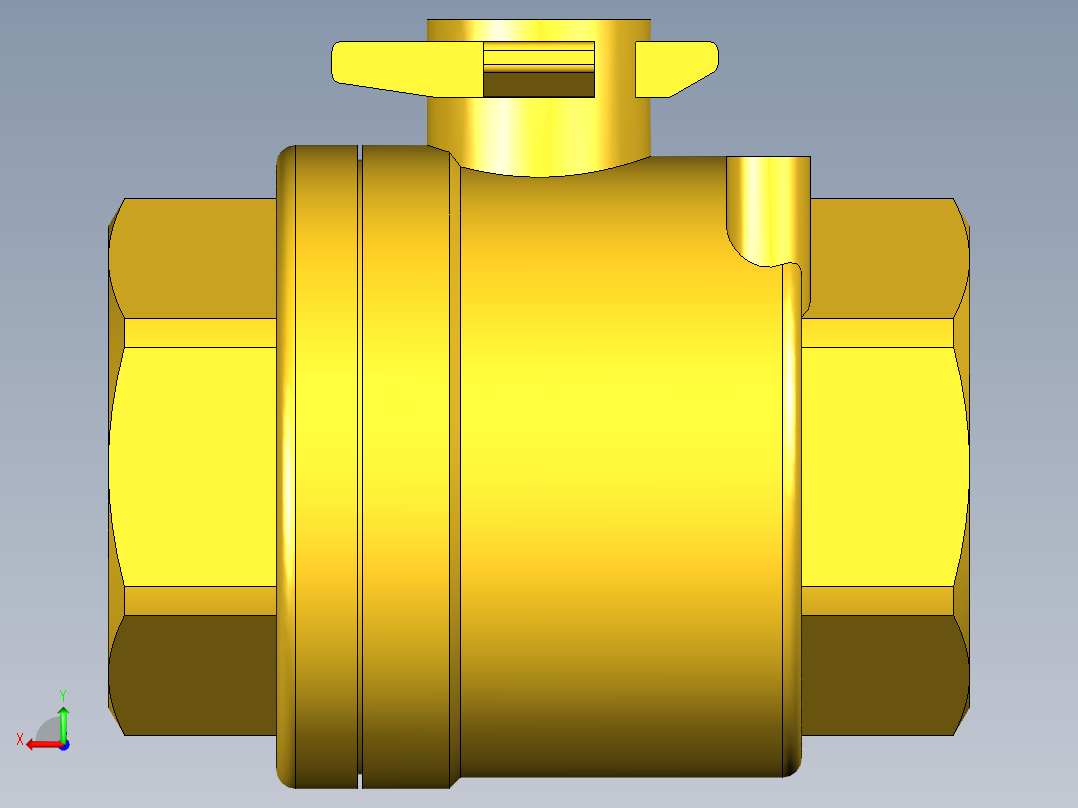 管道手动球阀-水管开关阀-手动阀门395_05_E_1_body后视图