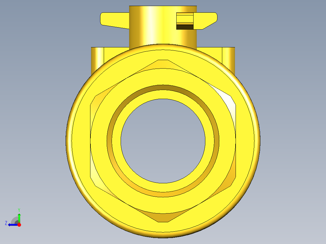 管道手动球阀-水管开关阀-手动阀门395_05_E_1_body右视图