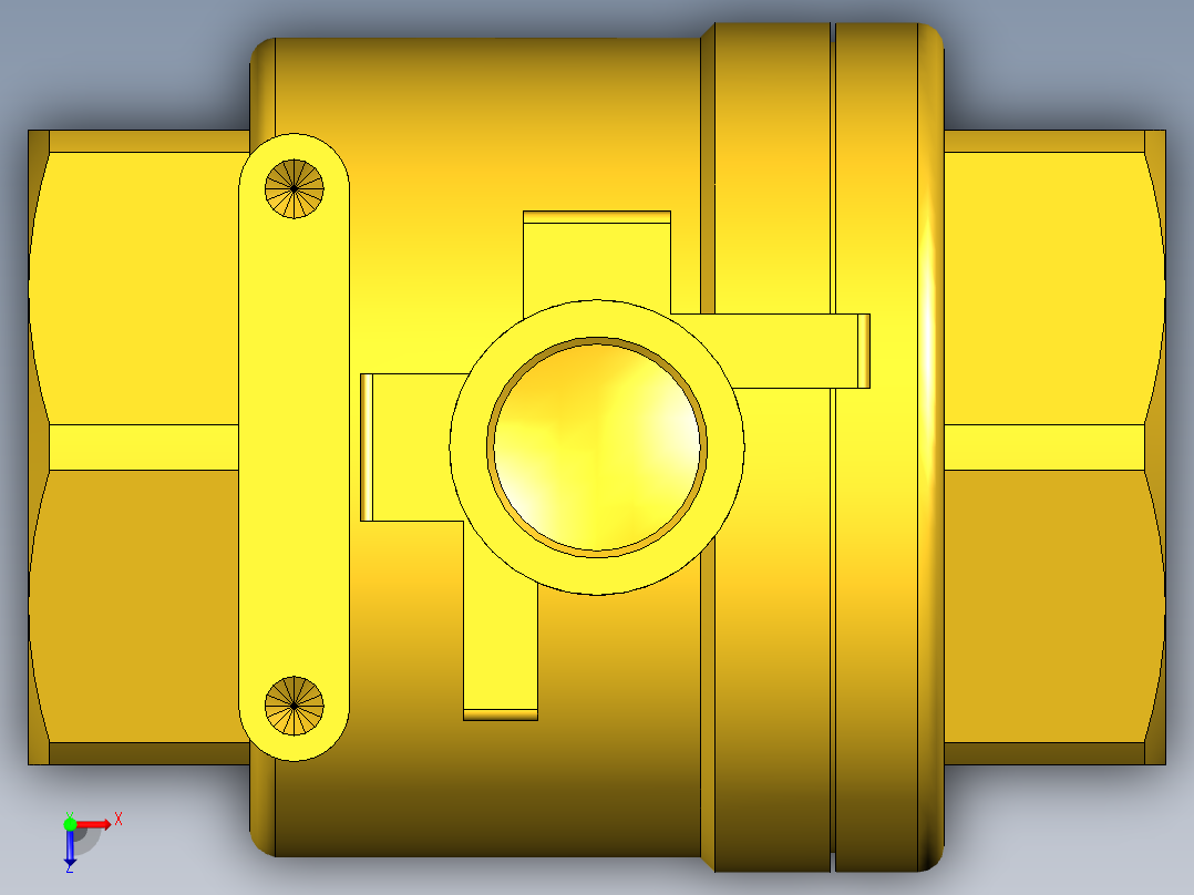 管道手动球阀-水管开关阀-手动阀门395_05_E_1_body俯视图