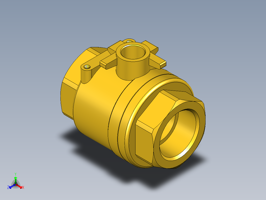 管道手动球阀-水管开关阀-手动阀门395_05_E_1_body正等轴测图