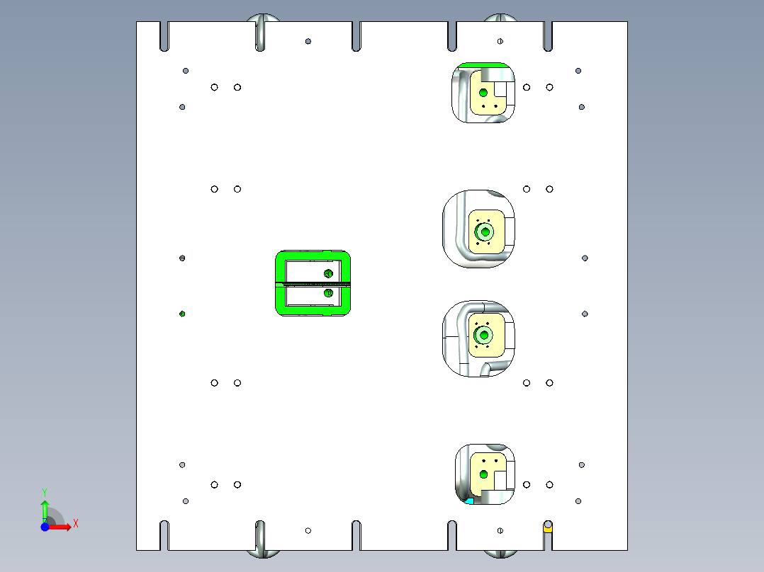 汽车地毯成型模具前视图