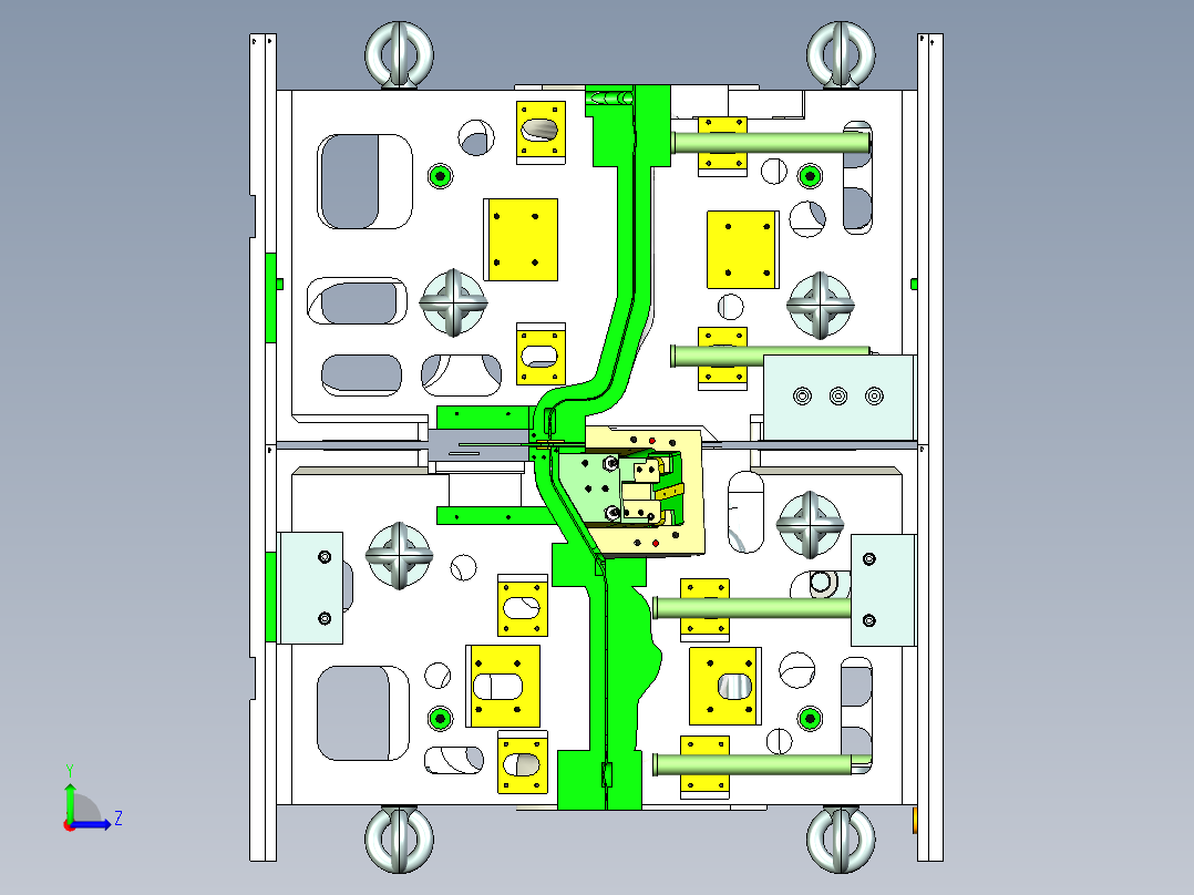 汽车地毯成型模具左视图