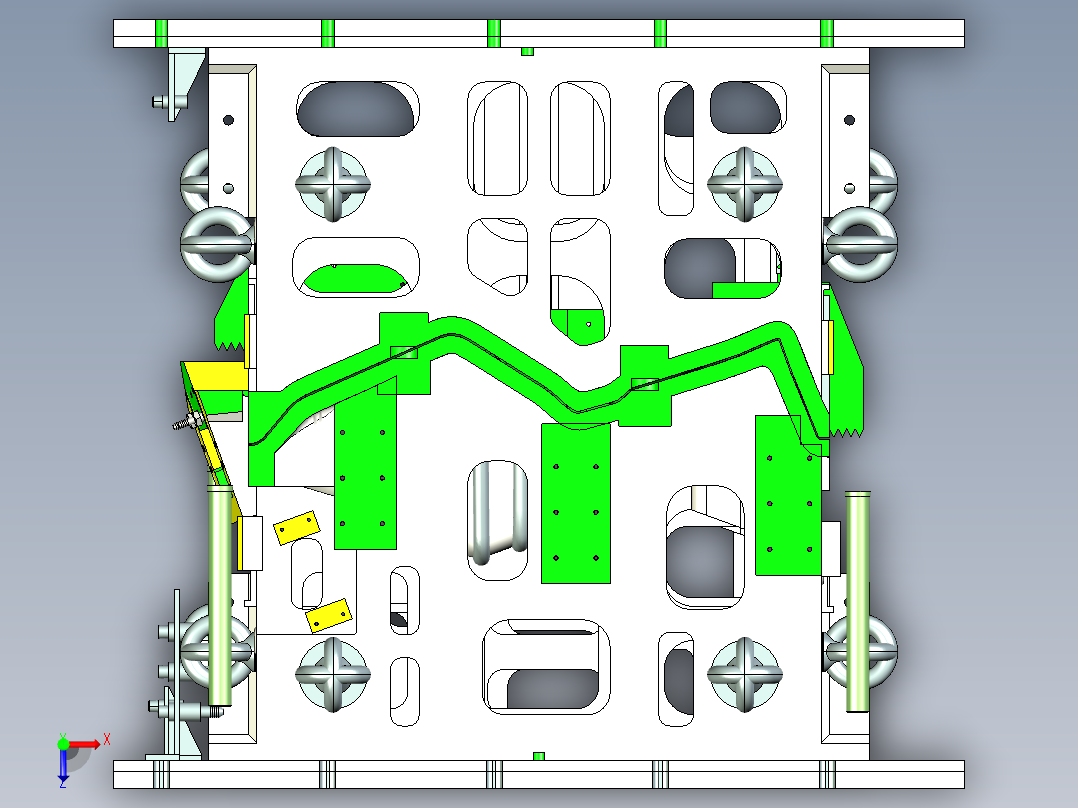 汽车地毯成型模具俯视图