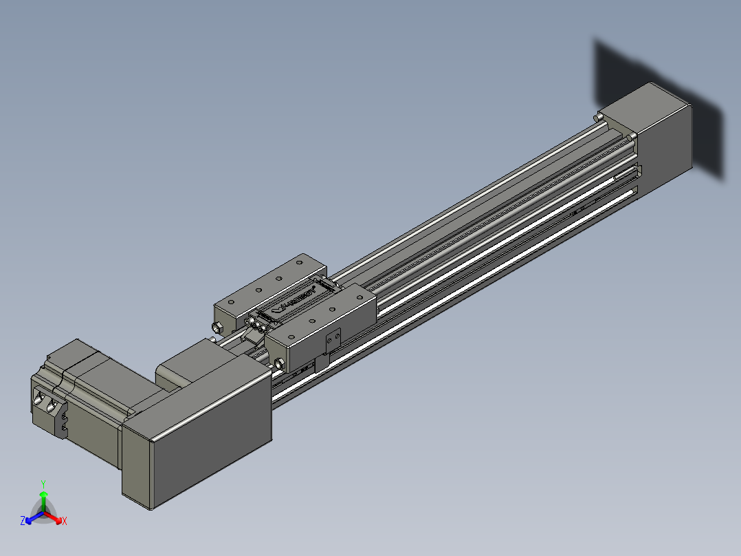 威洛博直线电机模组EB4-L40-S250-BL-57-MS3正等轴测图