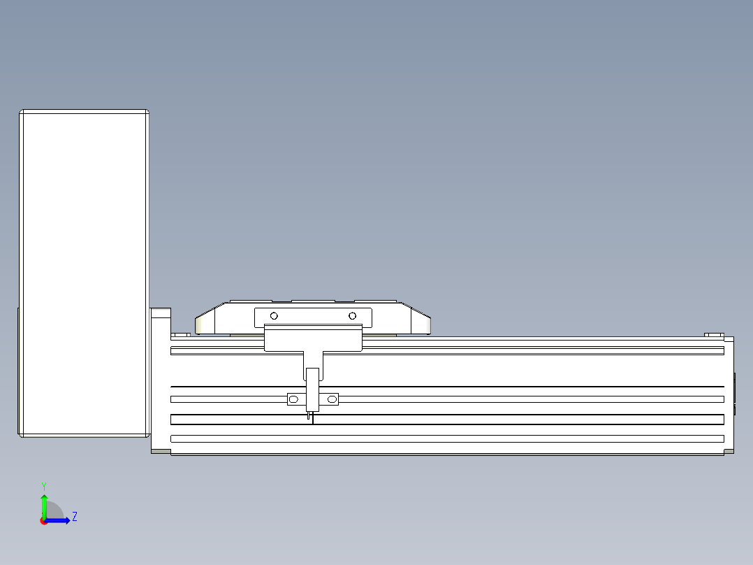 同步带全封闭直线模组TPA-HCB-85D-90-L100-RU-Y-P20-N3左视图