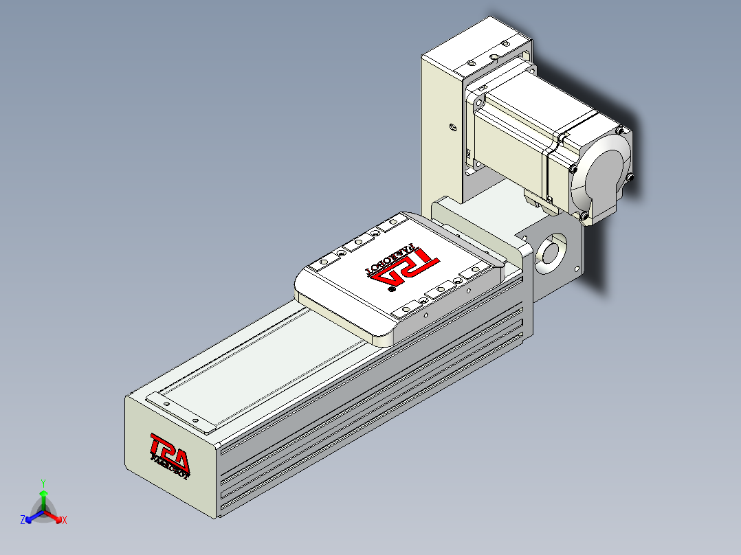 同步带全封闭直线模组TPA-HCB-85D-90-L100-RU-Y-P20-N3正等轴测图
