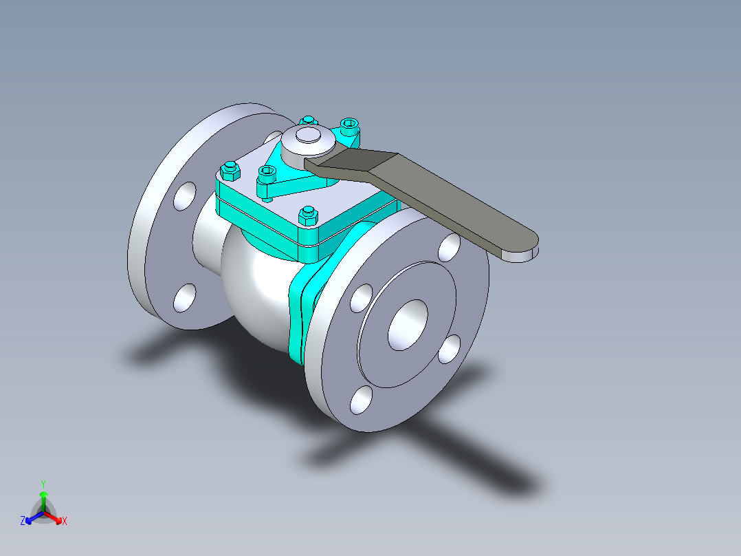 管道手动球阀-水管开关阀-手动阀门法兰连接球阀[32]主视图