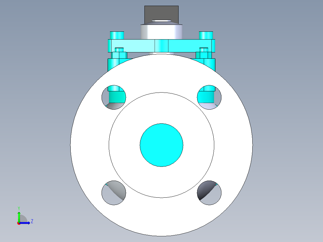 管道手动球阀-水管开关阀-手动阀门法兰连接球阀[32]左视图