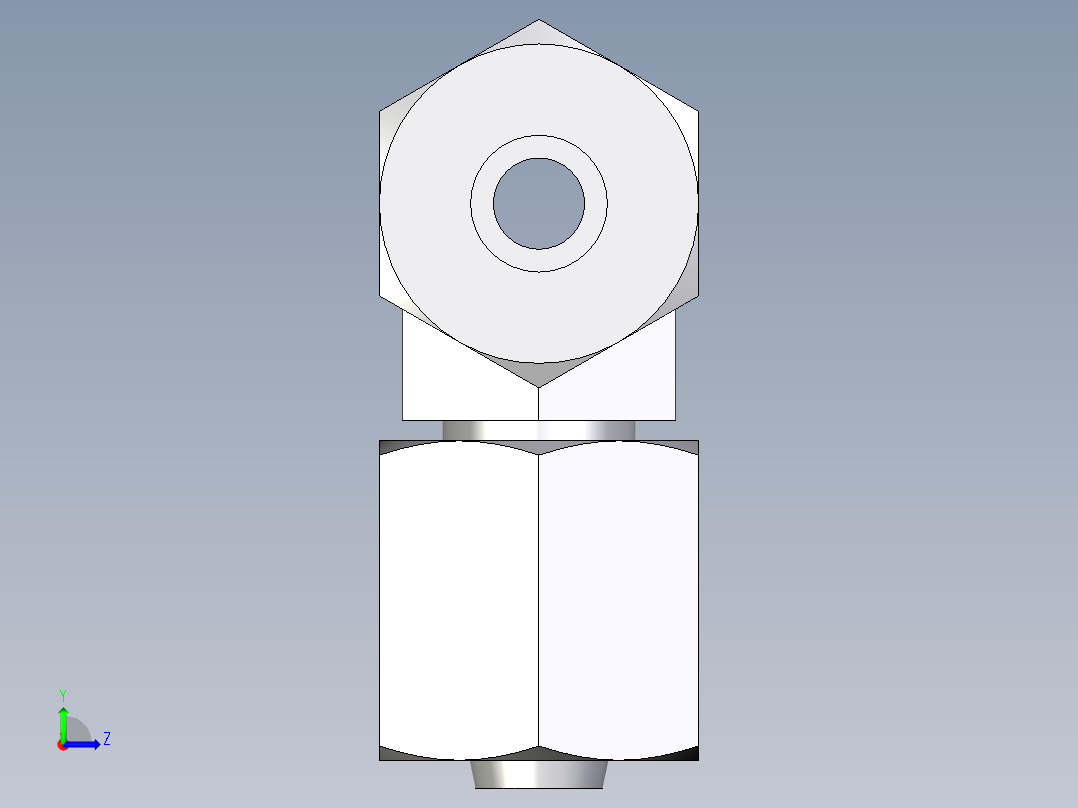卡套式工业通用硬管接头EO_Swivel_nut_branch_tee_ET06L71左视图
