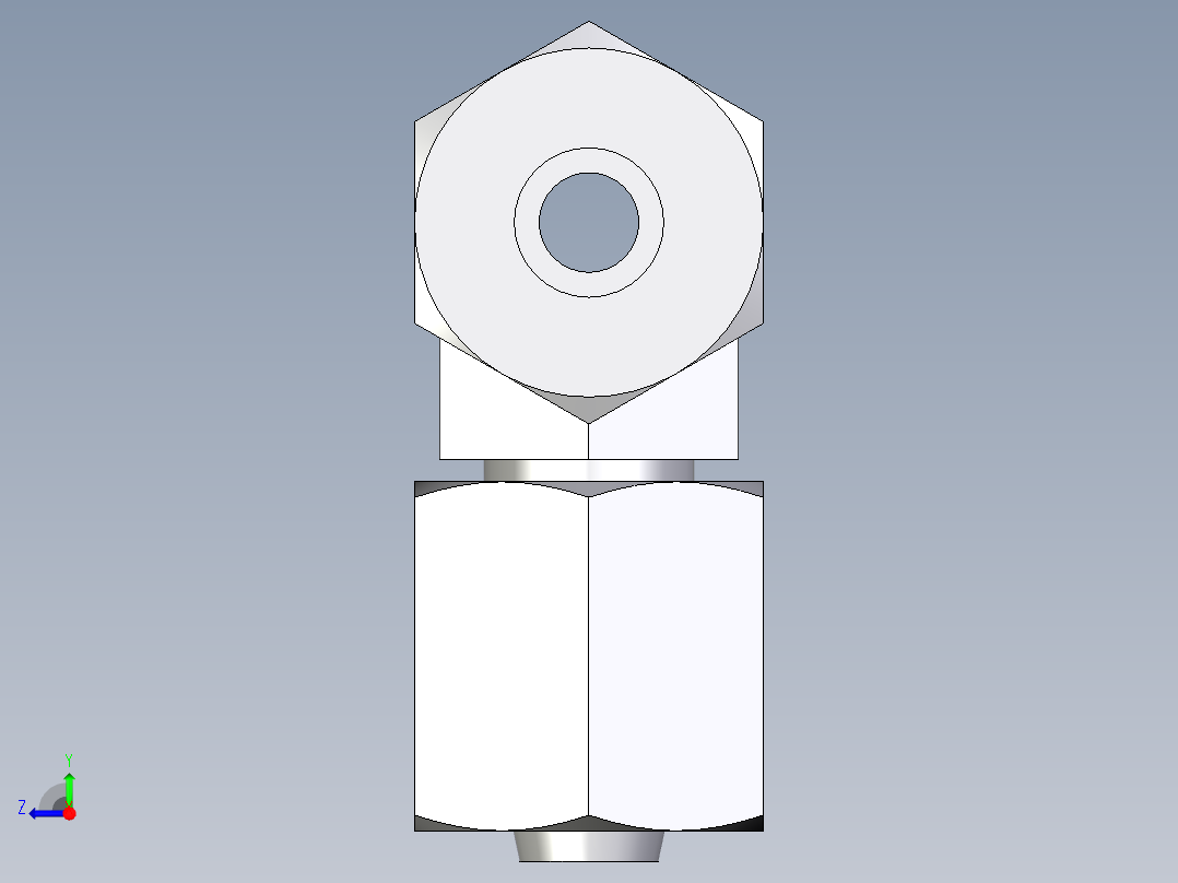 卡套式工业通用硬管接头EO_Swivel_nut_branch_tee_ET06L71右视图