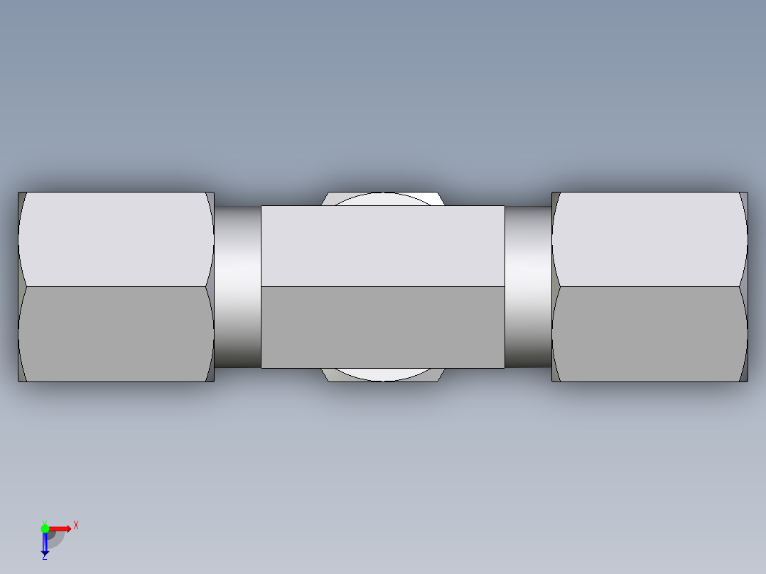 卡套式工业通用硬管接头EO_Swivel_nut_branch_tee_ET06L71俯视图