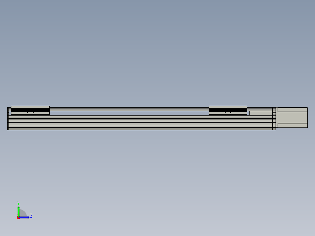 直线模组LHA17-S750-M设计图纸左视图