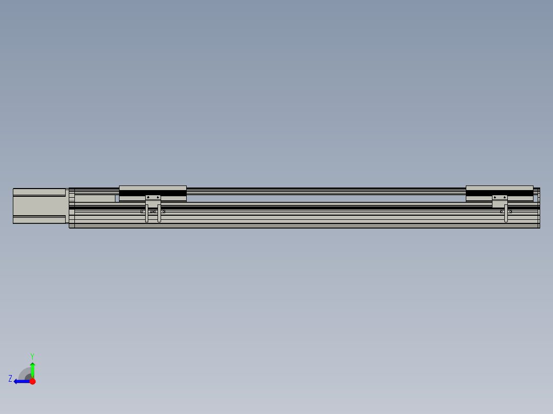 直线模组LHA17-S750-M设计图纸右视图