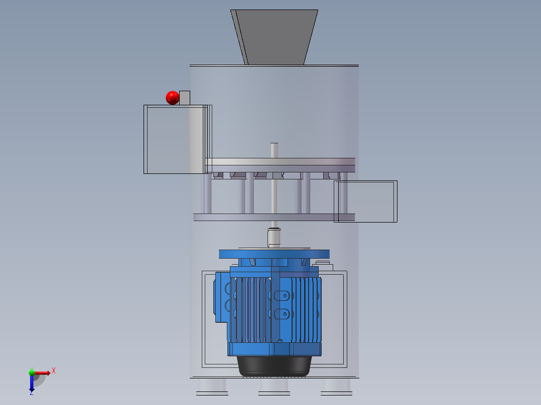 板栗脱皮机俯视图