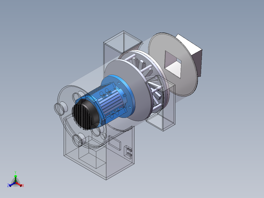 板栗脱皮机正等轴测图