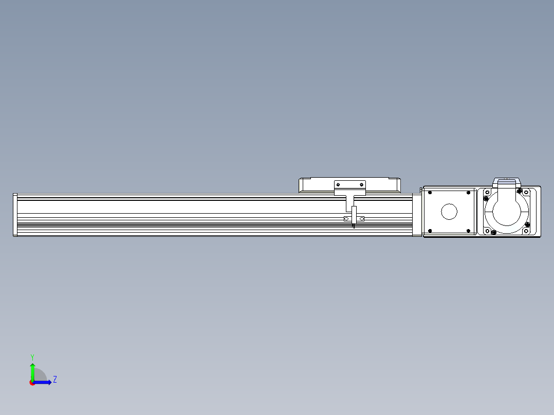 同步带全封闭直线模组TPA-HCB-105D-90-L300-MR-Y-P20-N3左视图