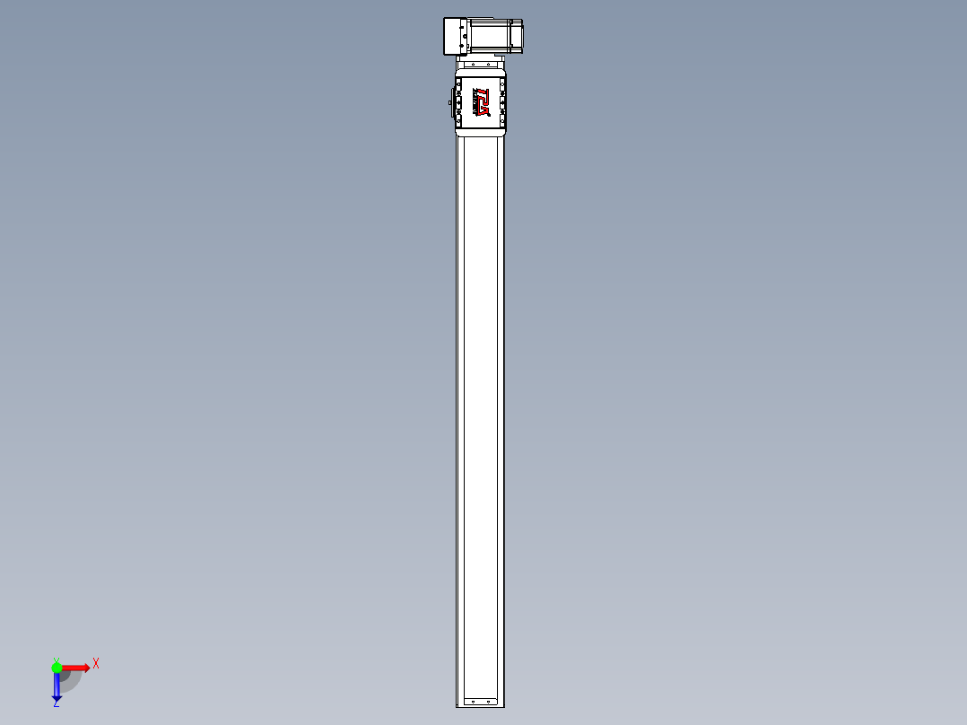 同步带全封闭直线模组TPA-HCB-85D-90-L950-RU-C-P20-N3俯视图
