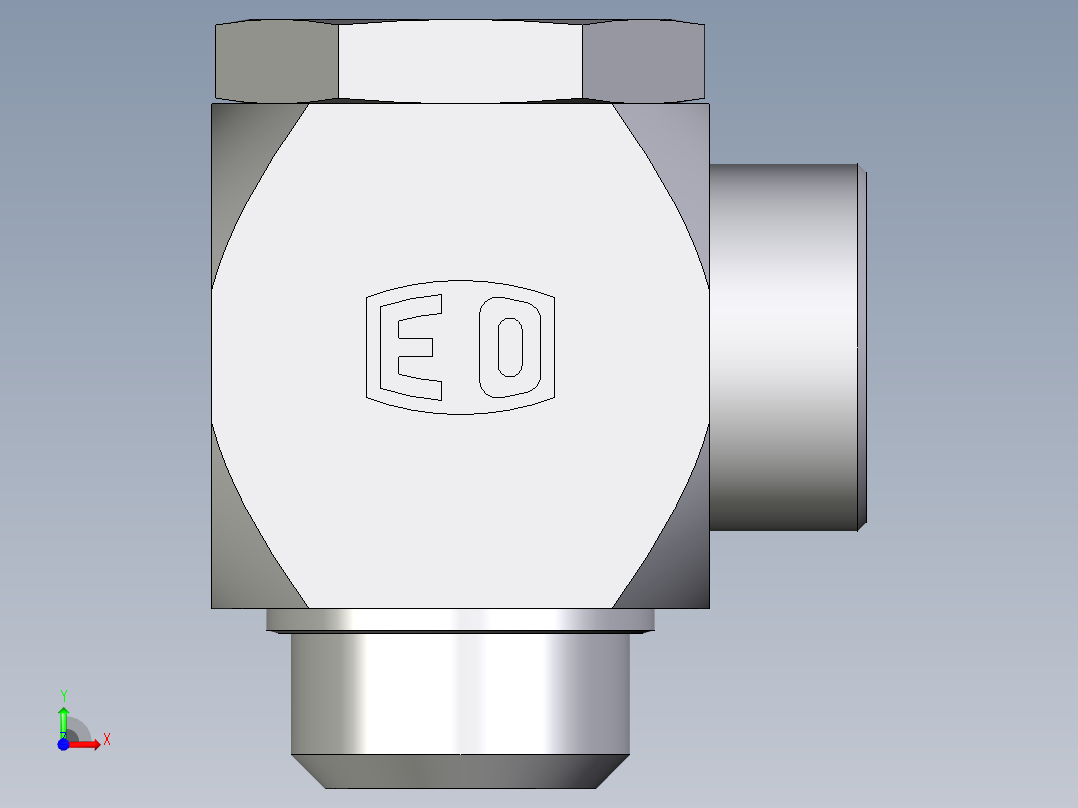 卡套式工业通用硬管接头EO_High_pressure_banjo_elbow_WH38SMOMDCF前视图