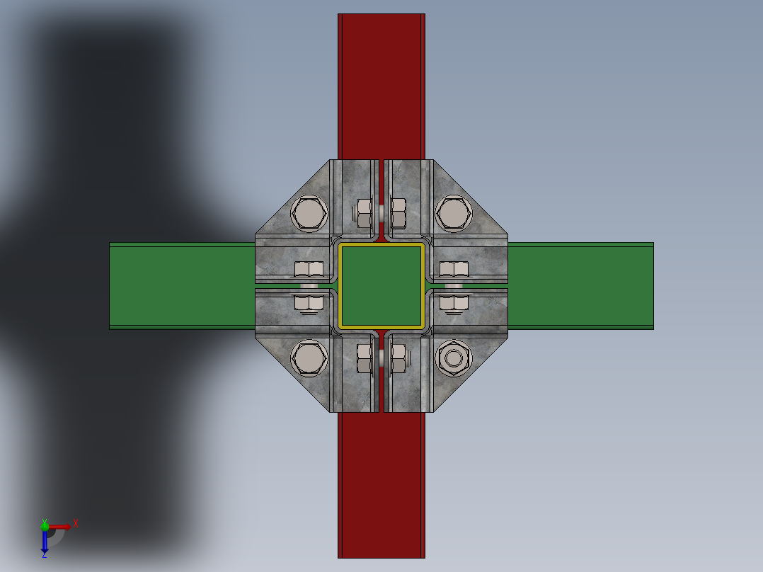 方管连接固定2俯视图