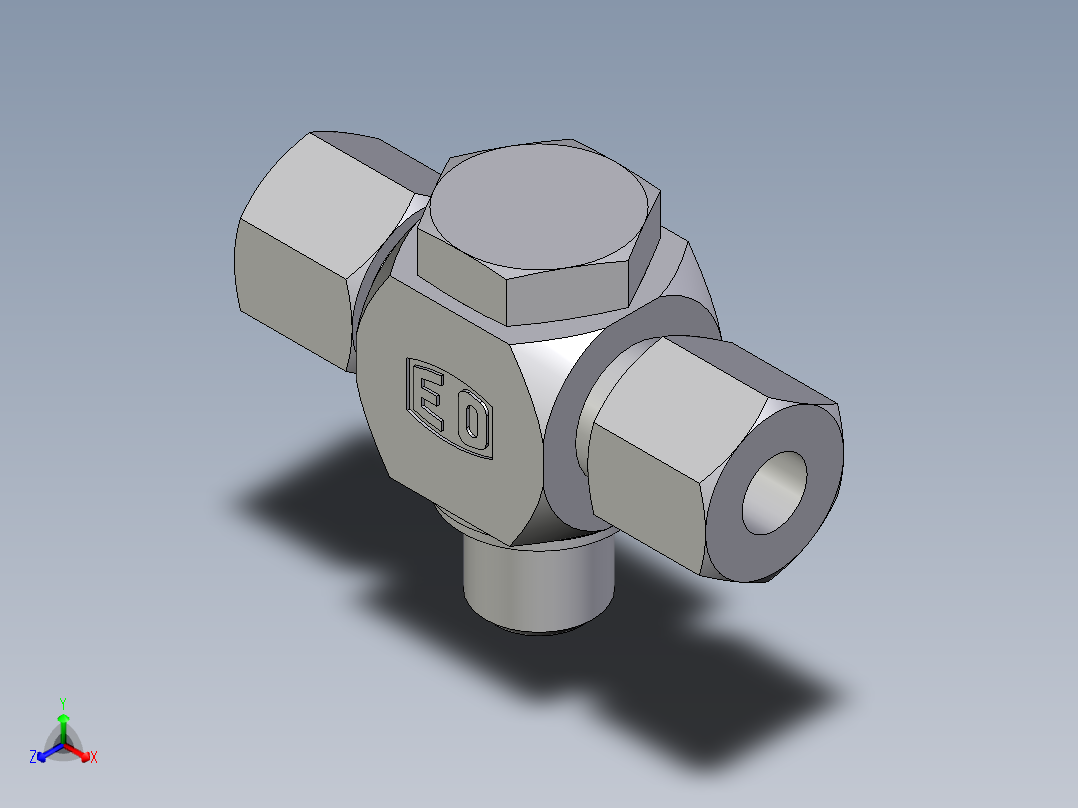 卡套式工业通用硬管接头EO_High_pressure_banjo_tee_TH08LRKDSCF主视图