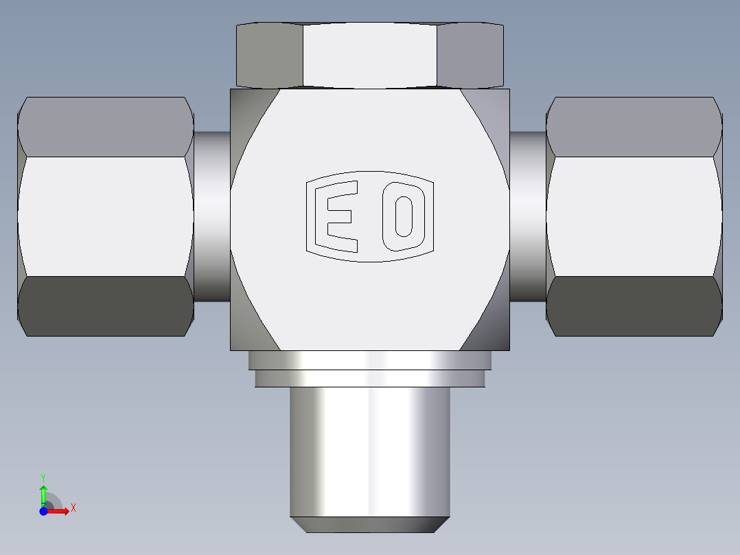 卡套式工业通用硬管接头EO_High_pressure_banjo_tee_TH08LRKDSCF前视图