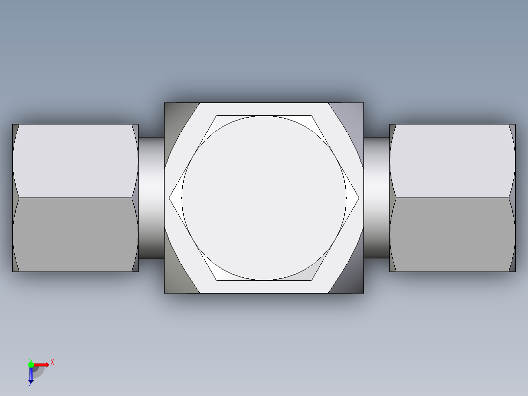 卡套式工业通用硬管接头EO_High_pressure_banjo_tee_TH08LRKDSCF俯视图
