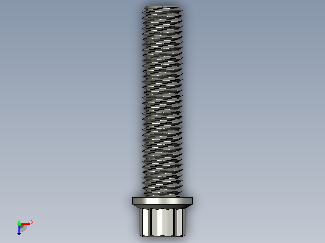 法兰头螺钉-5-16in-24 1.5long 12-point screws.STEP俯视图