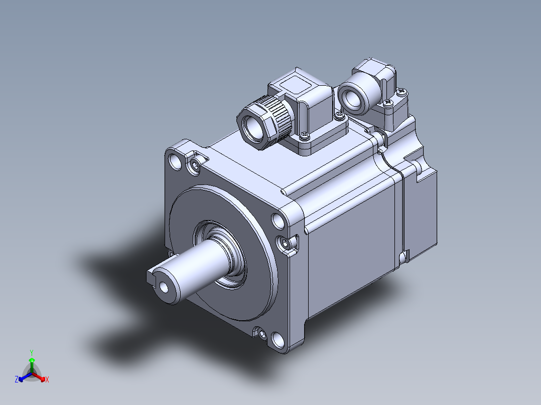 汇川电机（200w普通）MS1H1-20B30CB-A331Z 外形图正等轴测图