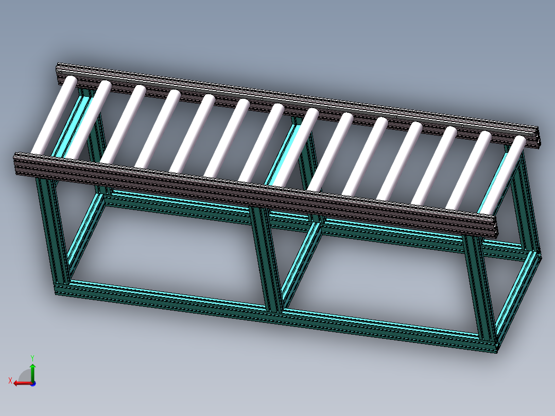 无动力滚筒线后视图