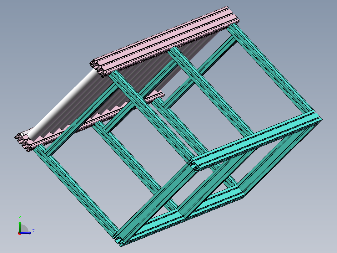 无动力滚筒线左视图