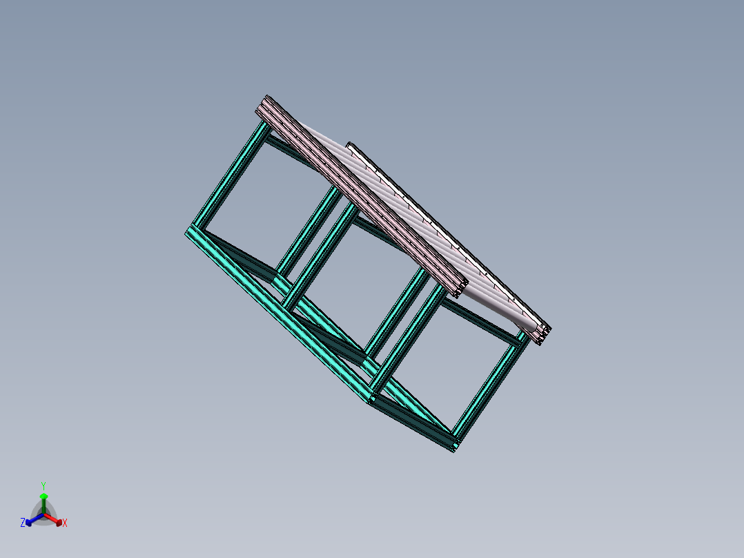 无动力滚筒线正等轴测图