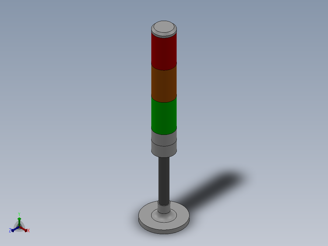TPTL积层式警示灯TPSL4[TPSL4-3短]正等轴测图
