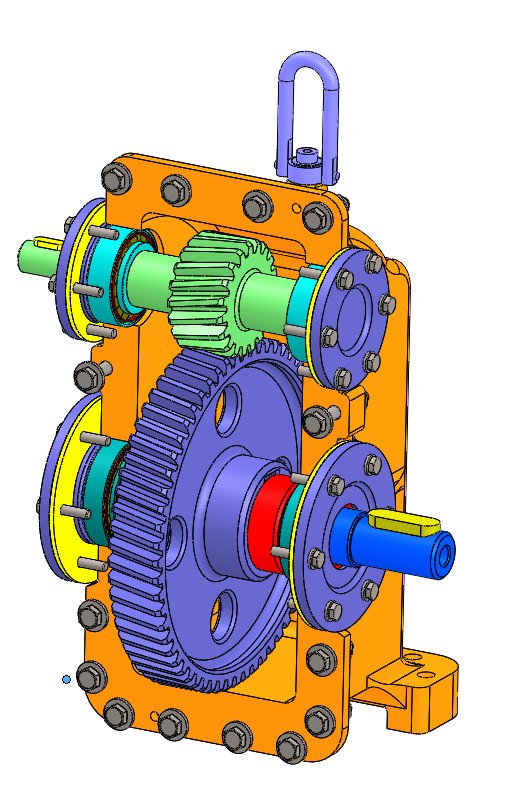P3.3KW斜齿减速器减速箱3D数模图纸 Solidworks设计