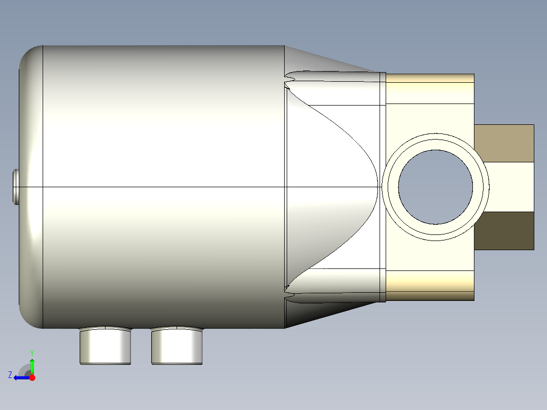 1DKPDMCP NC 气动隔膜阀常闭与男性的两端，公制系列PP-H右视图