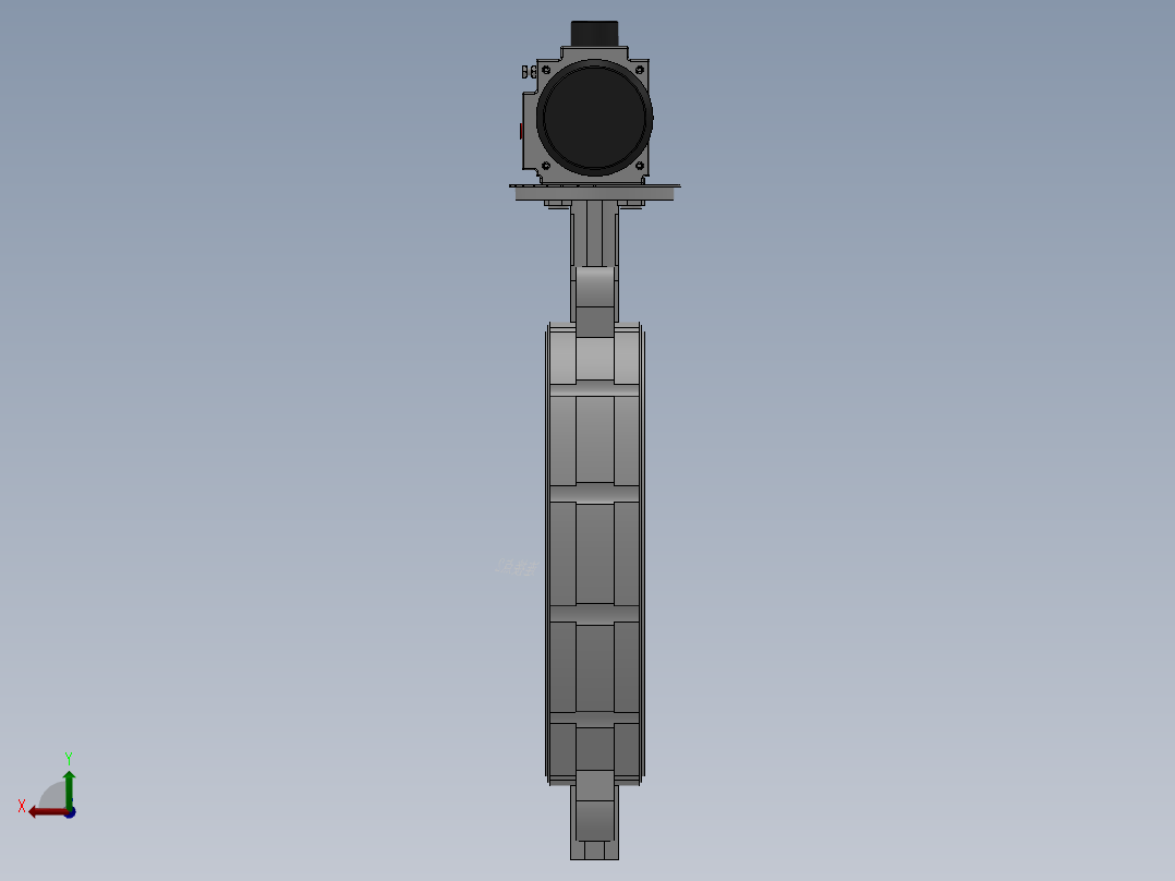 对夹式气动蝶阀-304 DN50-DN400后视图