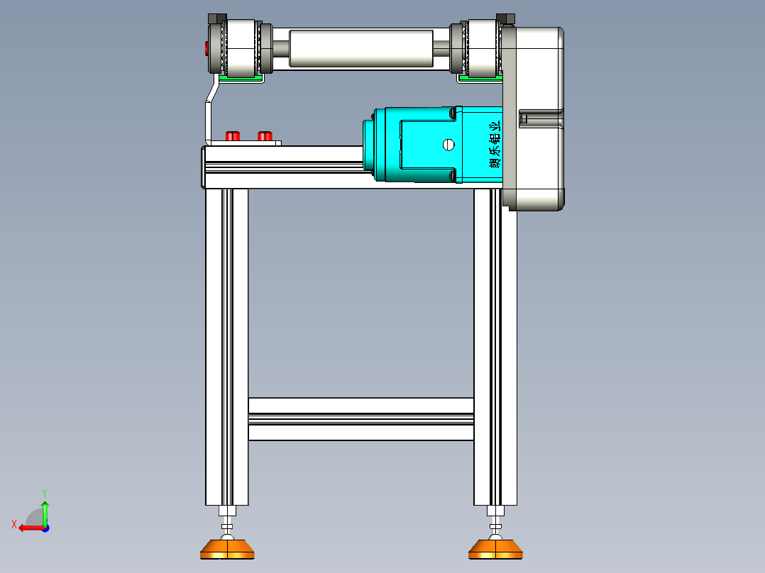 LE-XC4040-重载托盘输送线左边驱动后视图