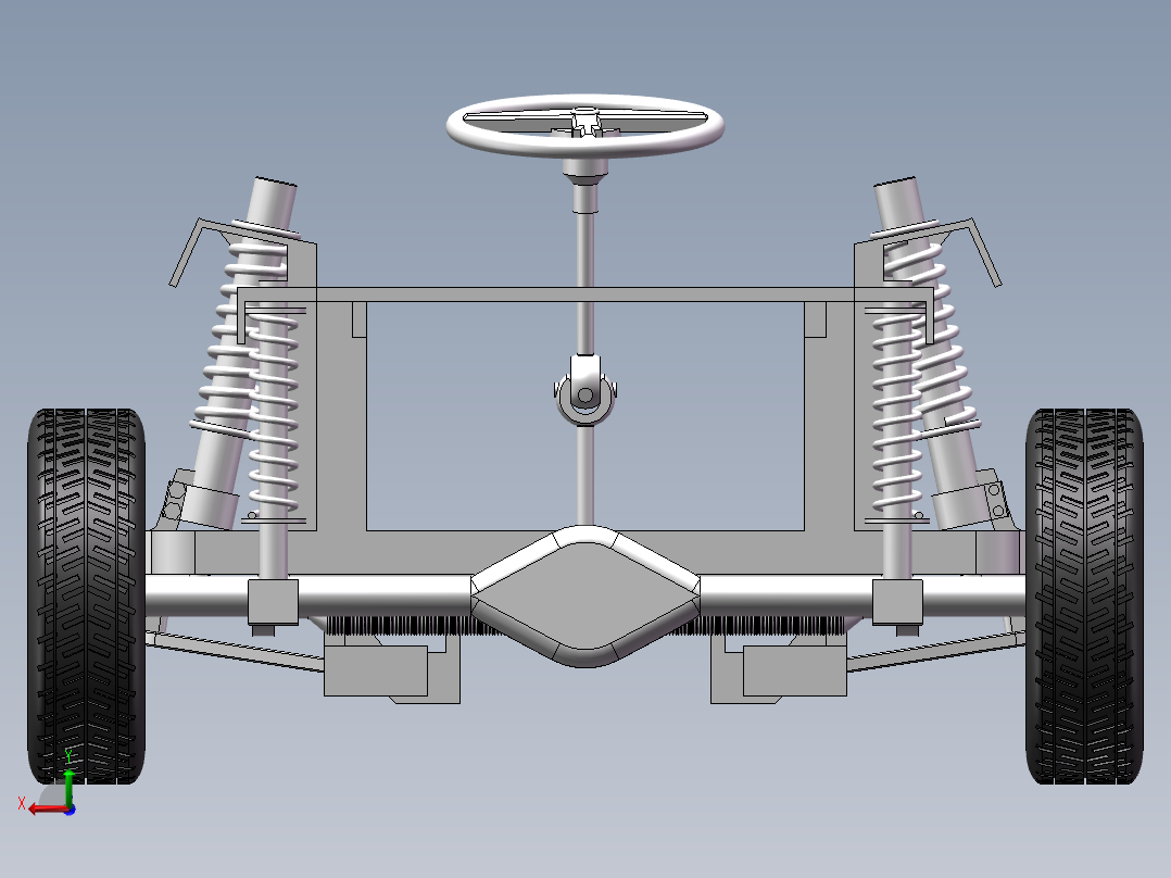 汽车底盘悬架模型1055601后视图