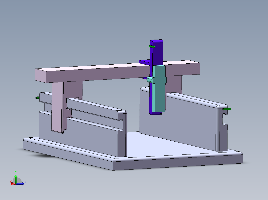 简易运动龙门机床SW三维==1241697==150主视图