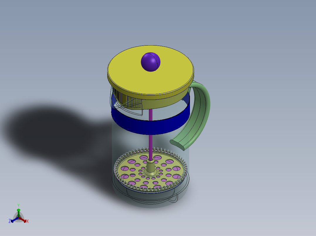 咖啡机正等轴测图