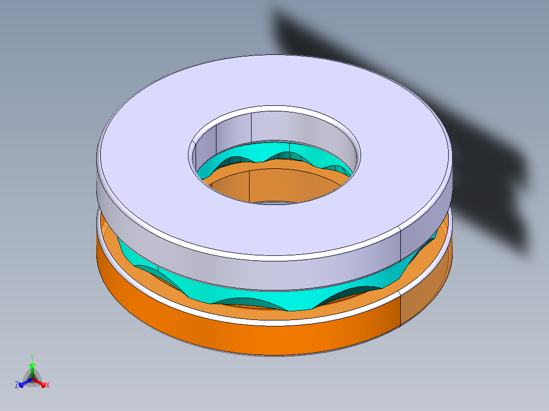 平面推力球轴承51101正等轴测图