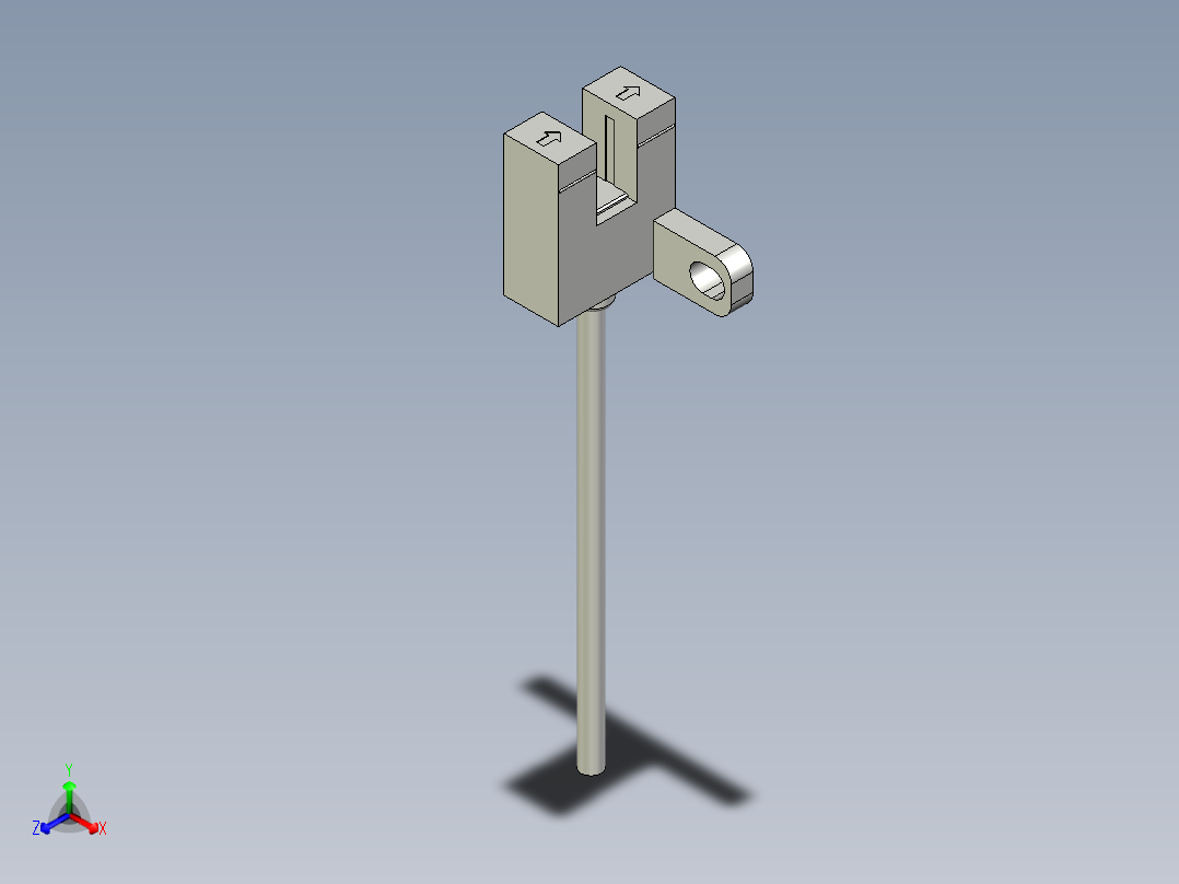 槽型光电传感器LU-T45_3D主视图