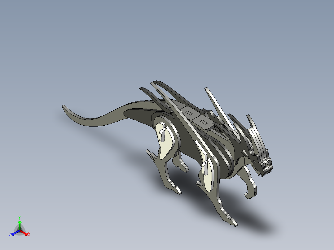 创意木制龙主视图